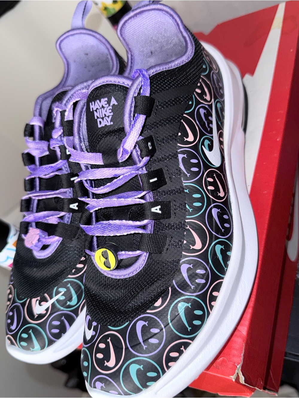 Nike Air Max Axis "Have a Nike Day"  black and purple size 6.5 W